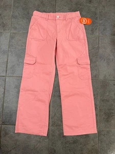 Wonder Nation Wide Leg Cargo Mauve Glow Girls 14 NWT! Pants Great Color! - Picture 1 of 14