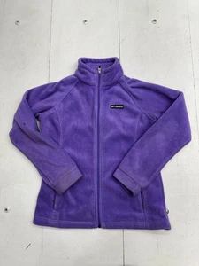 Columbia Solid Purple Fleece Full Zip Jacket Girls Size Large 14/16 - Picture 1 of 7