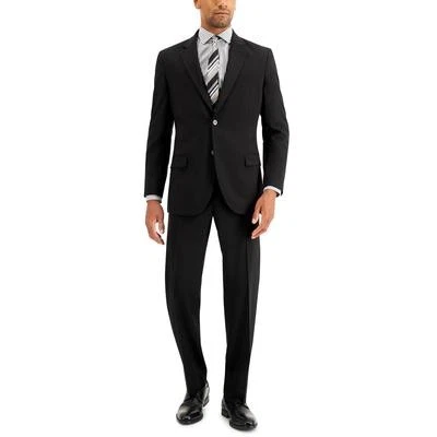 Nautica Mens Modern fit 2 Piece Suit 40 R / 34 Waist Black Solid Stretch - Image 1 of 4