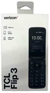 New TCL FLIP 3 3.2'' 16GB 4G 5MP Phone (Gray) For Verizon Wireless - T435SPP - Picture 1 of 21