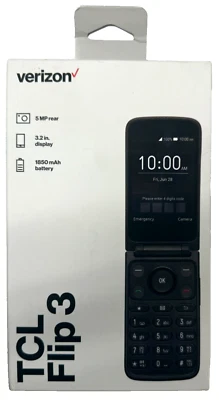 New TCL FLIP 3 3.2'' 16GB 4G 5MP Phone (Gray) For Verizon Wireless - T435SPP - Image 1 of 4