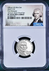 2022 S Proof 5C clad Nickel 10-silver-coin-set Version NGC PF70 ULTRA CAMEO FR - Picture 1 of 2