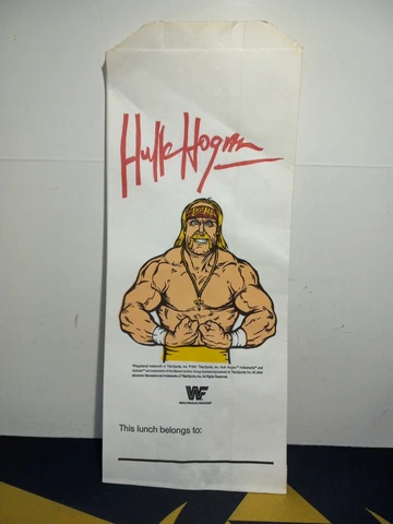 Vintage 1991 Party House WWF Hulk Hogan 12 Count Paper Lunch Bags Cover