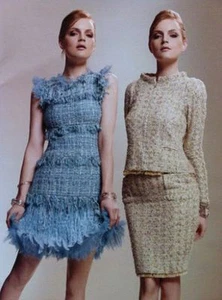 NEW CHANEL Fantasy Tweed Lesage Sequins OSTRICH BEIGE SUIT JACKET 44 - Picture 1 of 15