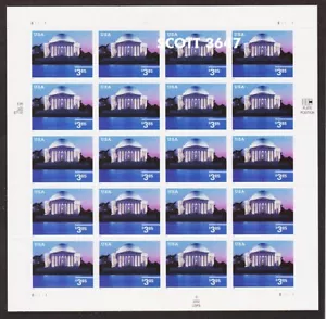 2002 Jefferson Memorial  $3.85 denomination  Sc 3647 mint full pane of 20 - Picture 1 of 1