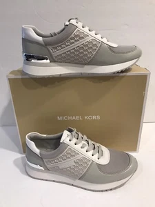 Michael Kors Allie Trainer Metallic Lasered PU Sneaker Schuh Silber - Bild 1 von 6