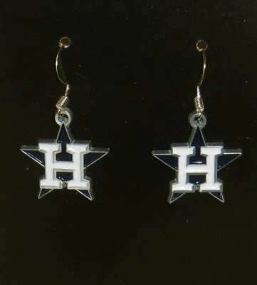 Houston Astros Dangle Earrings (Zinc) MLB Licensed Baseball Jewelry - Image 1 of 3