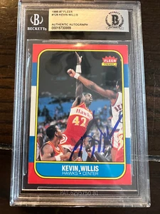 KEVIN WILLIS Autograph Auto 1986-87 Fleer Rookie Card RC BGS SLABBED - Picture 1 of 2