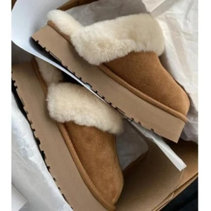 UGG Classic Slippers Australian Double Face Sheepskin Non-slip Womens Home Scuff - Picture 1 of 6
