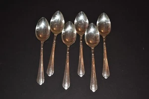 Juego de seis cucharadas/sopa ovaladas plato de plata Oneida Community Plate JUNIO 1932 - Imagen 1 de 3