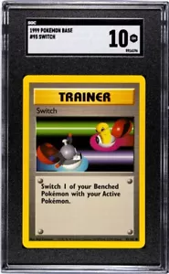 Pokemon Base Set 1999 Trainer Switch 95/102 TCG Card Game Unlimited Sgc Gem 10 - Picture 1 of 2