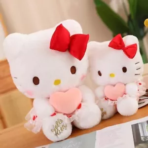 Sanrio Charakter Hello Kitty Pfirsich Herz Kuscheltier Puppe 8 Zoll (klein) - Bild 1 von 13