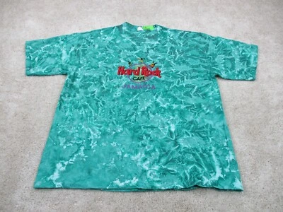 Camisa de café Hard Rock vintage para hombre L verde tie dye Jamaica hippie puntada única Foto 1 de 4