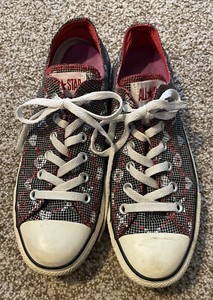 black and white checkered converse