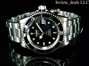 Invicta Men's 40mm Pro Diver AUTOMATIC NH35A BLACK DIAL Silver Watch - Picture 1 of 13