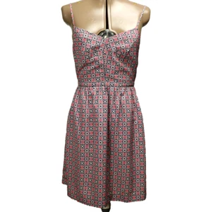 J. Crew Geometric Print Sleeveless Strappy Mini Dress Lined Pink Black White 4 - Picture 1 of 23