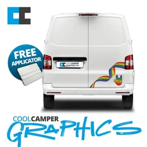 VOLKSWAGEN VW TRANSPORTER CAMPER VAN PRIDE RIBBON REAR GRAPHICS STRIPES - Picture 1 of 5