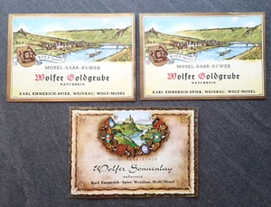3 Stück Weinetiketten Weinetikett Mosel-Saar Ruwer Naturrein Karl-Emmerich-Spier - Bild 1 von 2