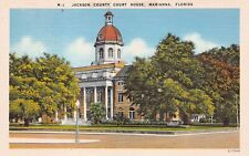 Jackson County Court House Marianna FL Florida Linen UNP Vtg Postcard A16