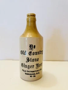 VINTAGE YE OLD COUNTRY STONE GINGER BEER VANCOUVER B.C. STONEWARE BOTTLE - Picture 1 of 7