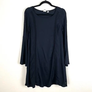 Roxy Womens Size Small Black Long Sleeve Shirt Dress Knee Length - Picture 1 of 11