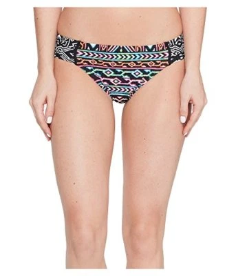 Parte inferior de bikini fruncida lateral La Blanca La Azteca para mujer talla 14 negra Foto 1 de 4