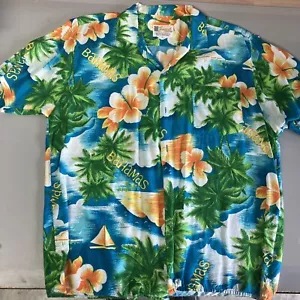 Tropical Fashions By Watanmal Men’s Bahamas Shirt Size XL 100% Rayon Fujiette - Picture 1 of 12