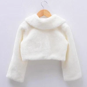 S-XL Flower Girls Plush Shawl Shoulder Kids Warm Jacket Dress Accessories Winter - Picture 1 of 4