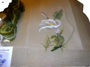 Trammed Calla Lila Needlepoint Canvas - Picture 1 of 8