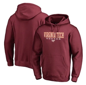 *NWT* VIRGINIA TECH HOKIES SOCCER Fanatics Maroon NCAA Pullover Hoodie (Men's S) - Picture 1 of 7
