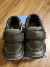 NEW Stride Rite Leather Canvas Loafers Wally Black Shoes Baby Boy Sz 4M