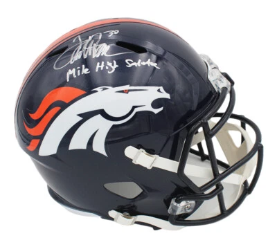 Casco Terrell Davis Firmado Denver Broncos Velocidad Tamaño Completo NFL con Inscripción Foto 1 de 2
