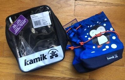 Kamik Talla Pequeña 0,1,2 Botas de Nieve Astro Azul Pingüino Botas de Invierno Suelas Suaves Foto 1 de 4