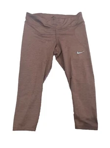 Nike Dri-Fit Maroon Capri Leggings 1x back zipper pocket - Picture 1 of 6