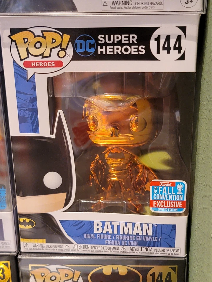 Funko POP DC Super Heroes 2018 naranja cromo Batman #144 NYCC CONVENCIÓN DE OTOÑO Foto 1 de 1