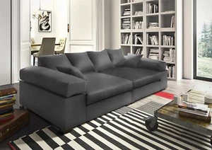 Big Sofa Couchgarnitur Megasofa Riesensofa AREZZO -Kunstleder Anthrazit - Bild 1 von 1