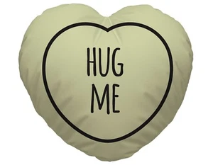 Personalizado Amarillo Abrazo Me Diseño Corazón Forma Cojín Regalo San Valentín - Imagen 1 de 2