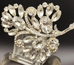 Broche grande de diamantes de imitación transparentes Royal of Pittsburgh - Imagen 1 de 6