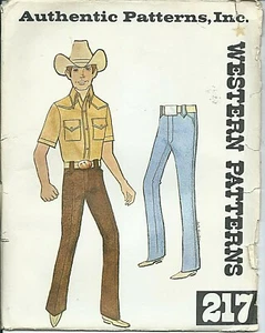 Authentic 217 sewing pattern boy's WESTERN PANTS boot cut COUNTRY COWBOY size 10 - Picture 1 of 1