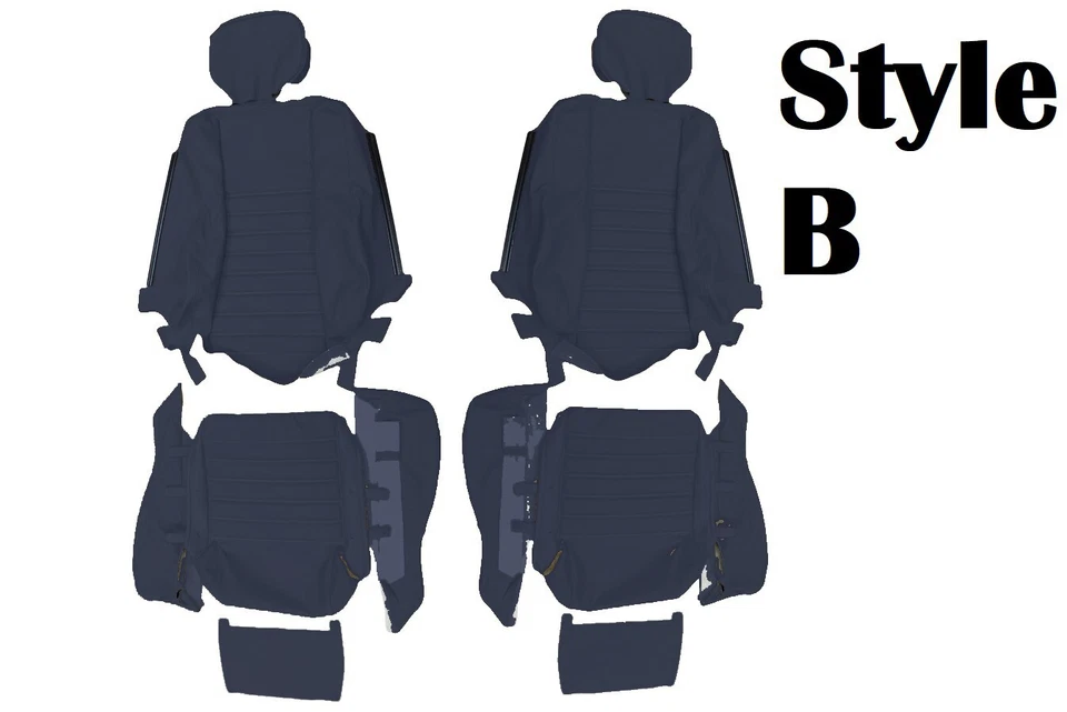 Se adapta a: Fundas de asiento Jaguar XJS 1975-96 ESTILO B hechas de cuero azul ISIS Foto 1 de 4