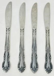 4 Tafelmesser Imperial International Edelstahl Fleurette Besteck Korea - Bild 1 von 4