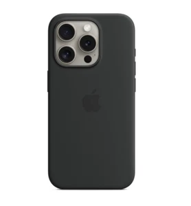 Authentic Apple Silicone Case with MagSafe for iPhone 15 Pro - Black - Photo 1 sur 6