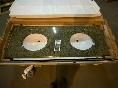 双碗花岗岩浴室水槽,梳妆台,展龙头,“四色” — 第 1/4 张图片