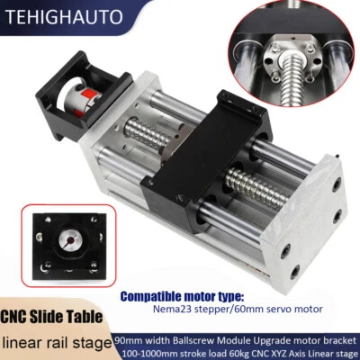 High Precision Linear Slide Module 90mm Wide Motorized Ballscrew Position Stage  - Image 1 of 4
