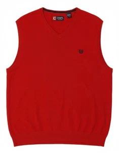 CHAPS Mens Vest Tank Top Large Red Cotton CG08 - Picture 1 of 5