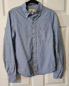 Hollister Long Sleeve Blue Button Down Small Boys - Picture 1 of 7