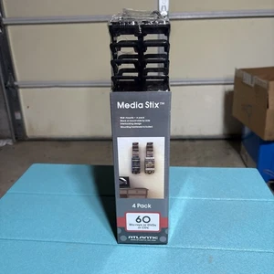 Atlantic Media Stix for DVDs, CDs Storage Wall Mount 4 Pack Sealed New - Picture 1 of 5