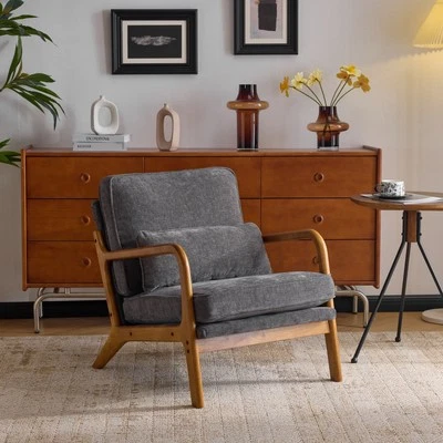 Sofá tapizado gris silla reclinable sofá muebles de salón silla de un solo brazo Foto 1 de 4