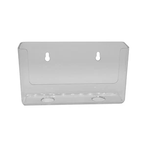 Soporte para folleto o postal plegable doble de 6" de ancho de montaje en pared acrílico transparente - Imagen 1 de 3