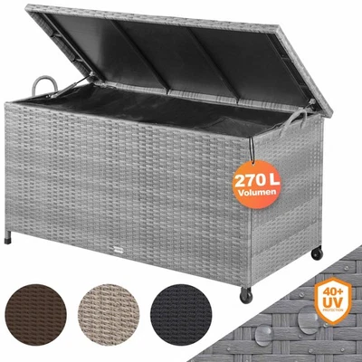 CASARIA® Gartenbox Auflagenbox Polyrattan 2 Rollen 2 Gasdruckfedern Garten Truhe - Bild 1 von 4